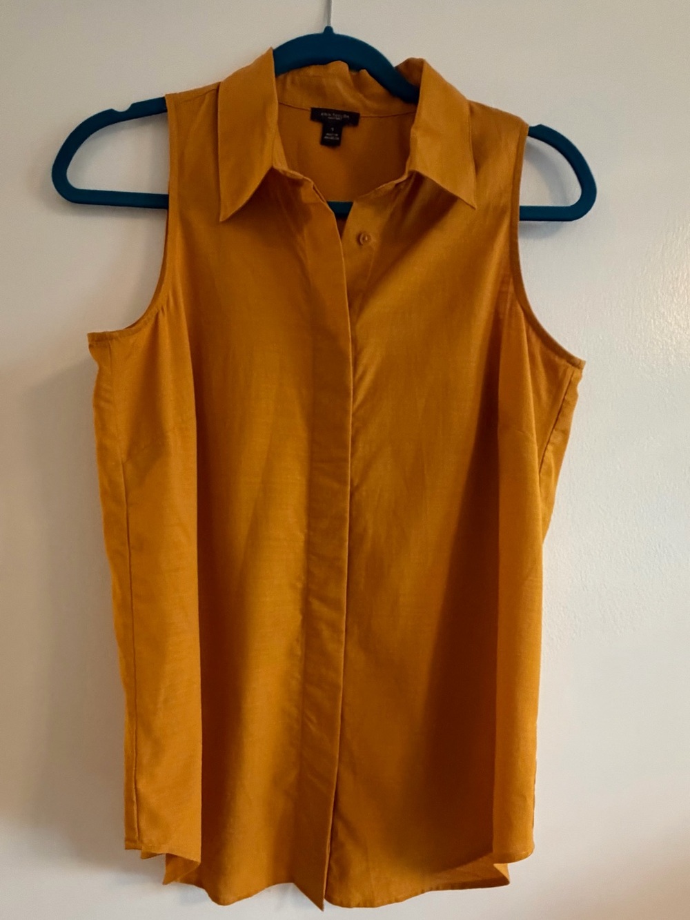 Ann Taylor Sleeveless Blouse - Mustard, New Without Tags, size S